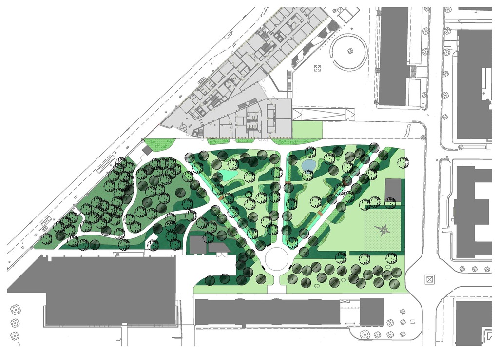 Atelier Alice Tricon / Jardins / Paysages - Le Petit Bois, EnvA <br> Parc historique classé - Maison-Alfort (94) - ENVA-plan general du projet paysager-Atelier Alice Tricon